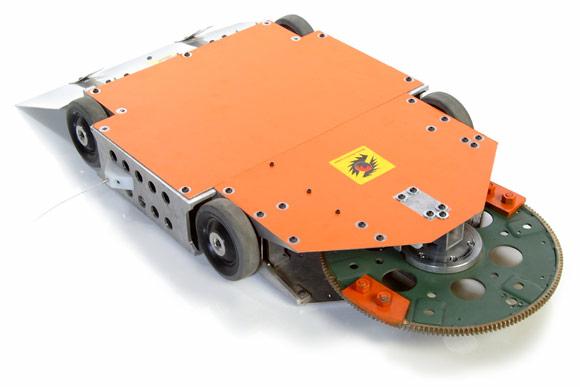 Competitor "Whirl Wep-EEL Brain" at BattleBots 4.0